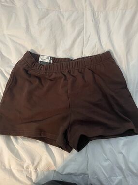 Garage Women's Dark Brown Fleece High Waist Athletic Shorts